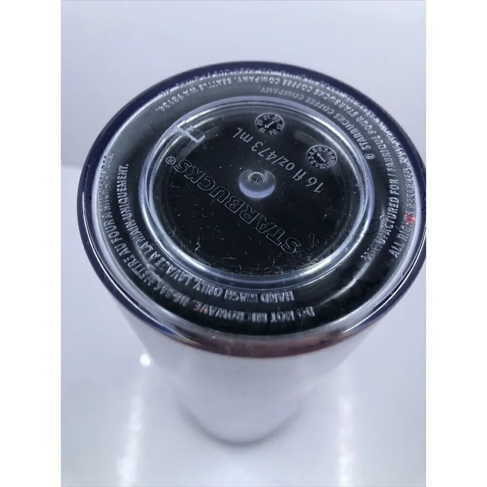 Starbucks 16oz Twist Lid Tall Tumbler Travel Mug Cup Holiday Red Sparkle Glitter